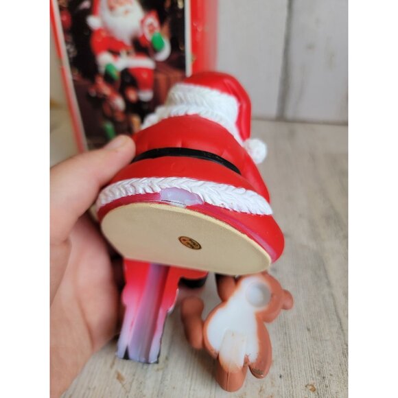 Vintage Santa Claus teddy bear stocking holder home decor unique - Picture 6 of 9